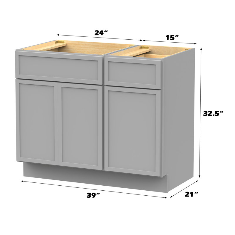 39'' Single Bathroom Vanity Base Only, Gray