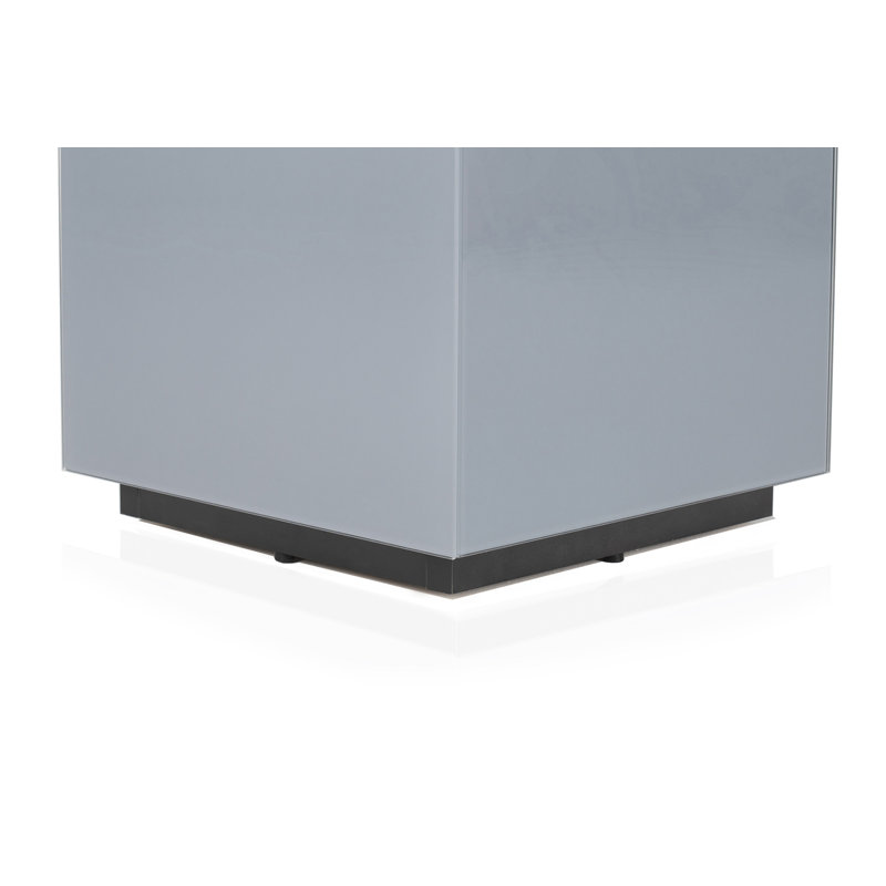 Mcmartin Glass Top End Table, Gray Ash