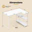 Bureau d'ordinateur en forme de L avec prises de courant Tablette réglable Structure en métal robuste-1228940184