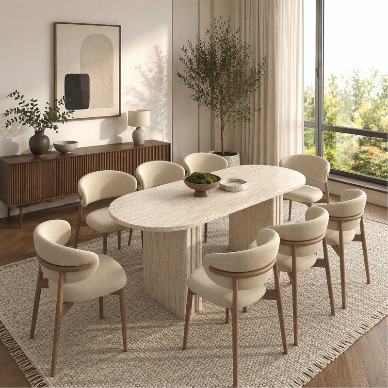 Table de salle à manger de cuisine extensible pour 4 à 8 personnes, table de cuisine ovale avec base en bois pour salon de famille