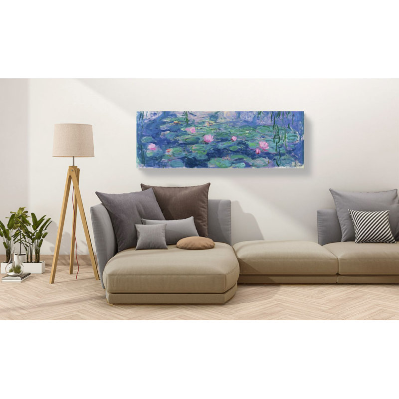 Waterlilies by Claude Monet - Wrapped Canvas Painting, 40cm H x 120cm W x 4cm D