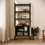 Étagère de rangement à porte d'armoire en rotin naturel, étagère ouverte à double fonction avec armoire fermée pour le salon, le vestibule, la chambre à coucher