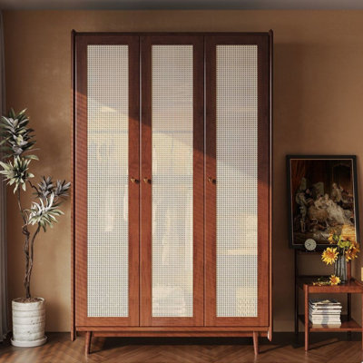 Armoire rétro en rotin simple