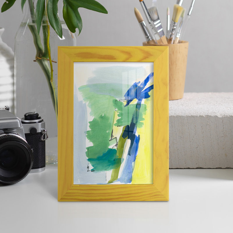 Wicklow III - Imprimé, H 6 po x l 4 po x P 1 po, Papier avec cadre jaune
