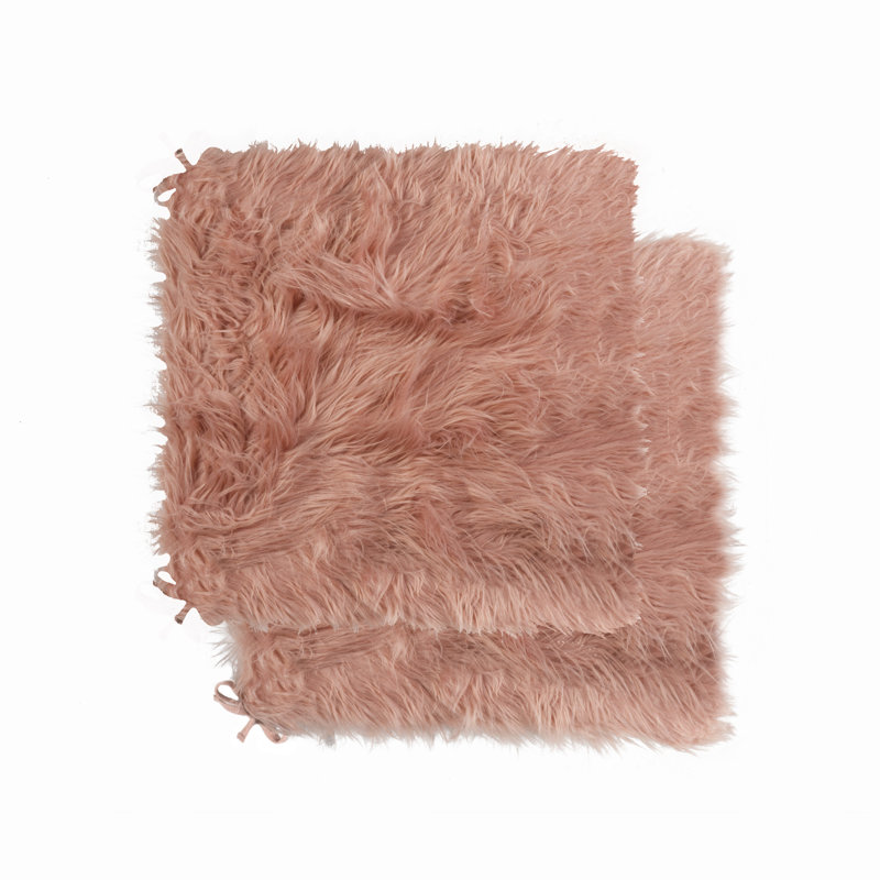 Coussins de siège imitation peau de mouton 16 po x 16 po Laredo, Vieux rose
