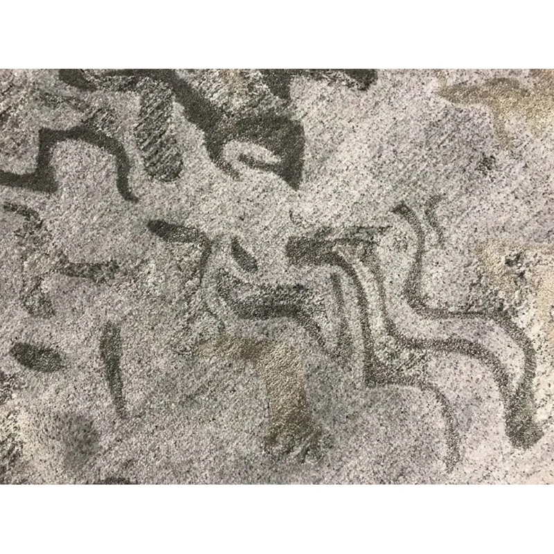 Abstract Area Rug in Black/Brown/Charcoal/Gray, Rectangle 6' x 9'