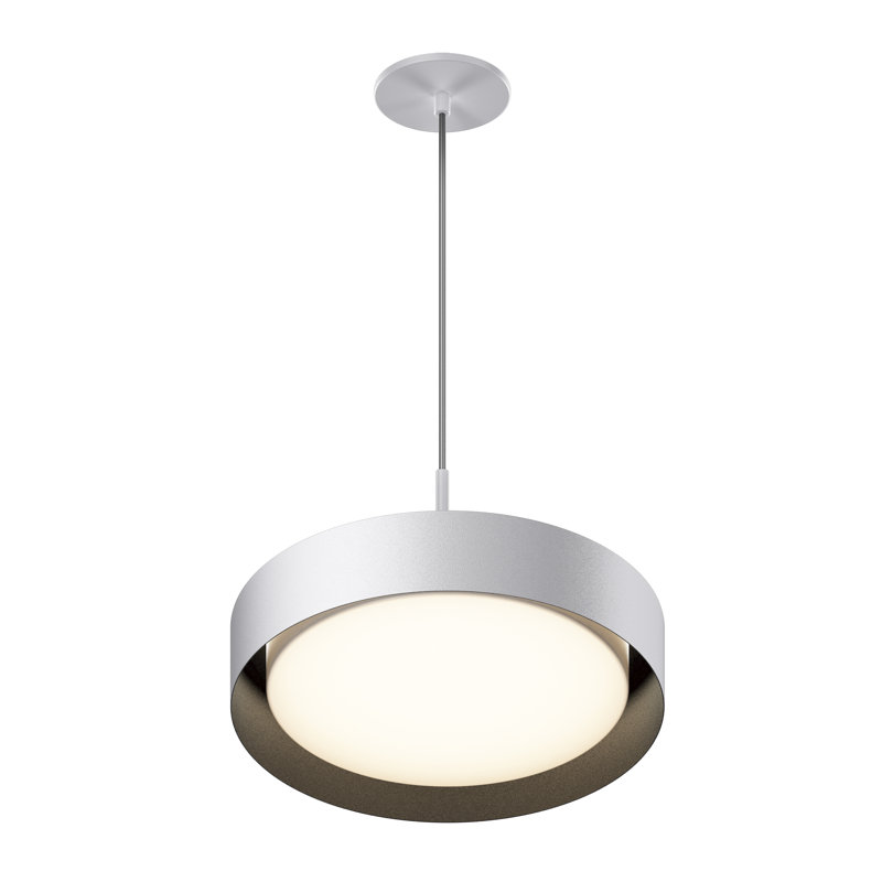 Luminaire suspendu 1 lumière Echo, Blanc / noir