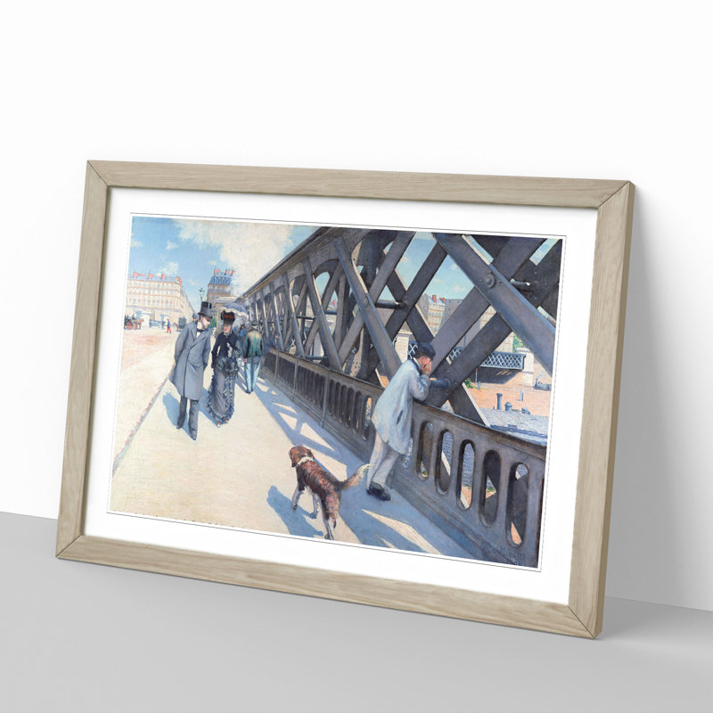 Le Pont De Leurope by Gustave Caillebotte - Picture Frame Painting, Oak Framed, 27cm H x 36cm W x 2cm D