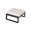 2 repose-pieds avec coussins beiges - Structure en aluminium à utilisation polyvalente et brun doux