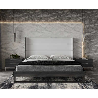 Laurieanne White/Grey Platform Bed