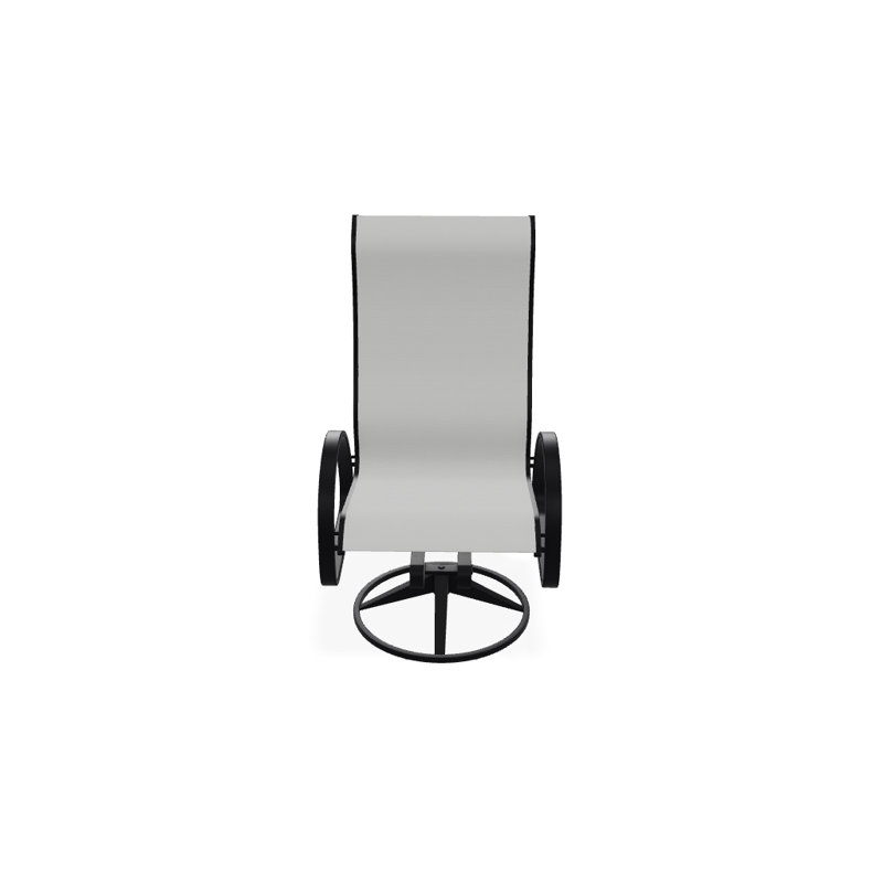 Fauteuil de patio pivotant Hiraku, Blanc 6D Sunbrella®, Noir texturé