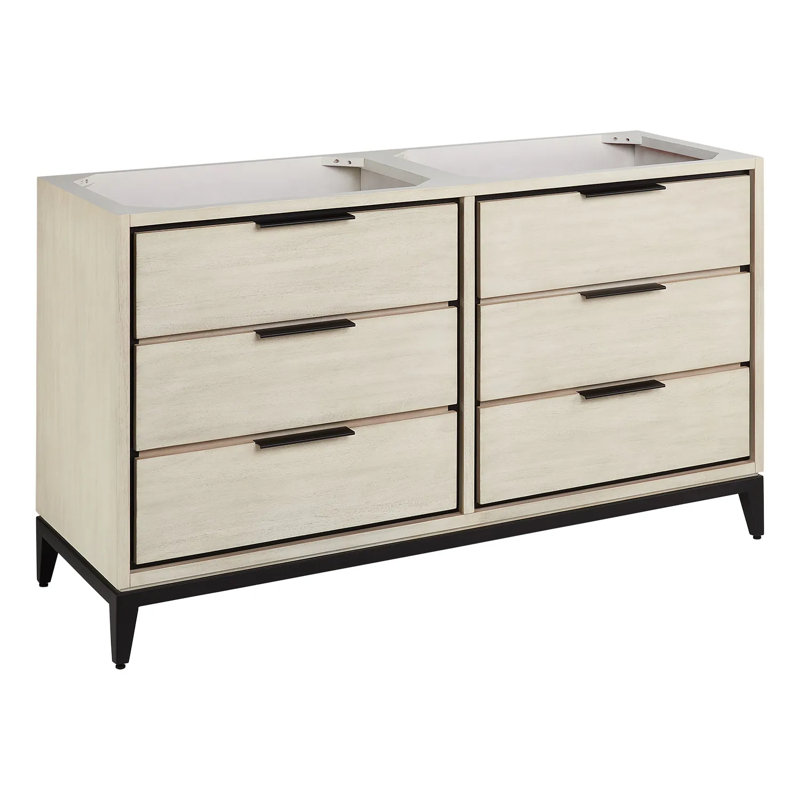 60" Hytes Double Bathroom Vanity - Cabinet Only, Sky Gray