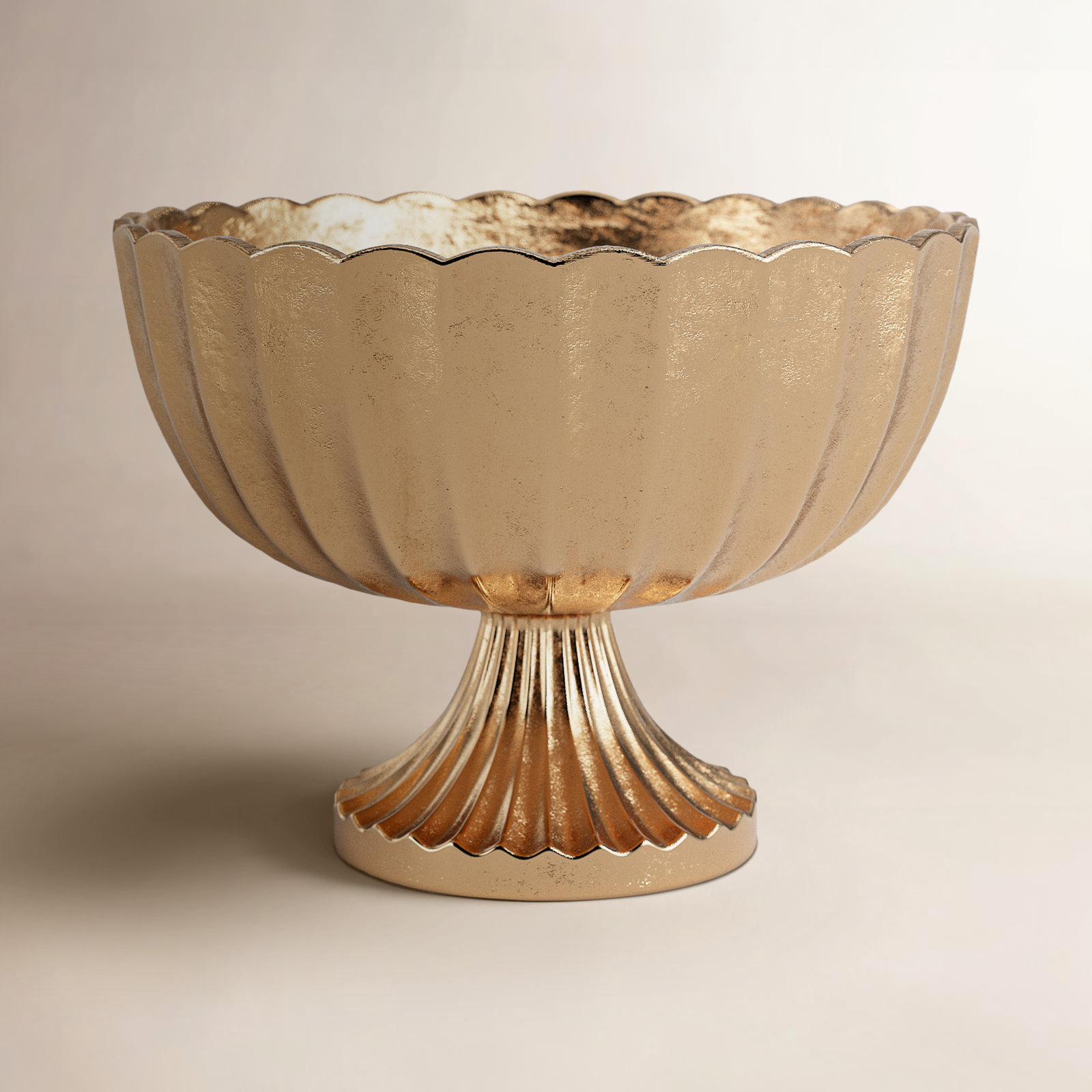 Abrams Handmade Metal Table Vase, 6.25" H x 8.5" W x 8.5" D
