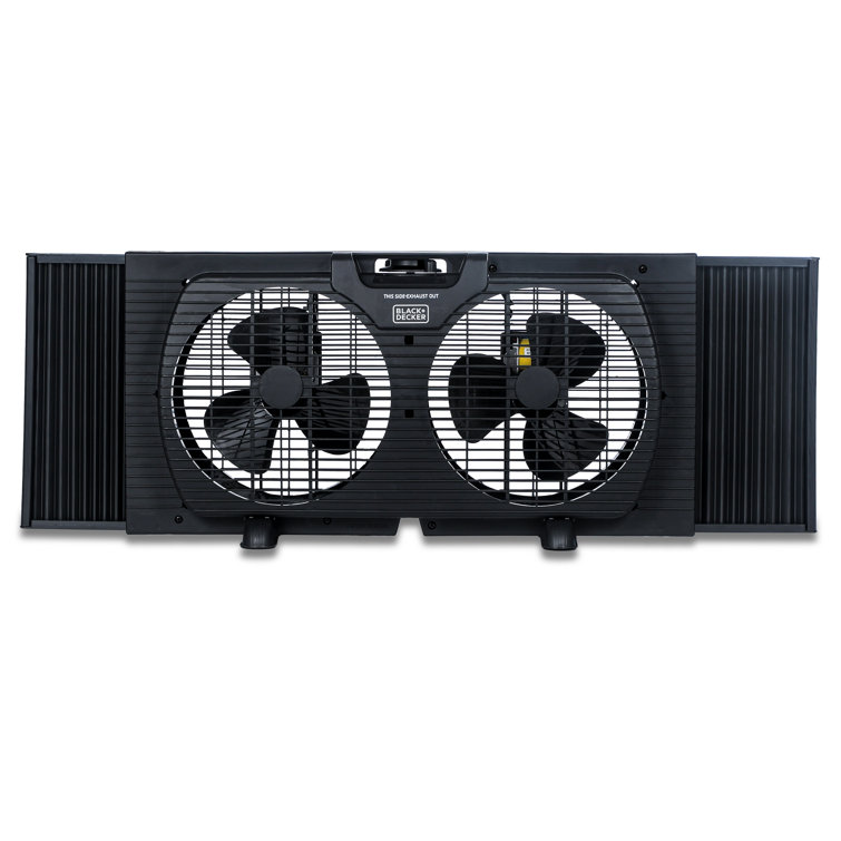 BLACK+DECKER 9 inch Dual Window Fan for Window Screen with 2 Speed Settings