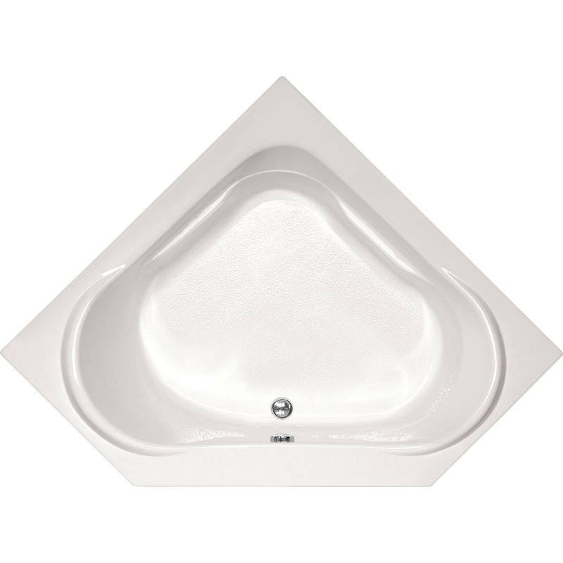 Clarissa 55'' x 55'' Soaking Acrylic Bathtub, White, Matte Black
