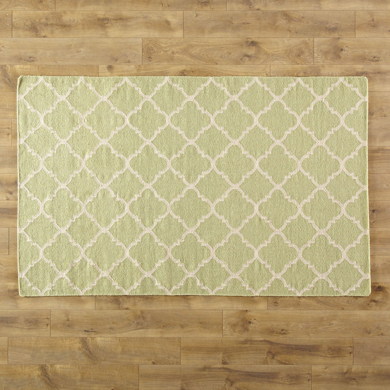 Valenzuela Geometric Wool Hand Woven Area Rug, Rectangle 122 x 183 cm