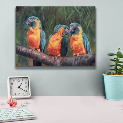 «Bay Isle Home ™», 3 Macaws2 par David Stribble, art mural sur toile