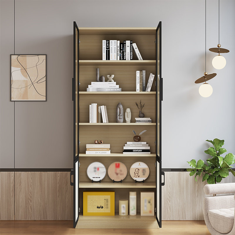 Bibliothèque tout en aluminium de style simple, Brun
