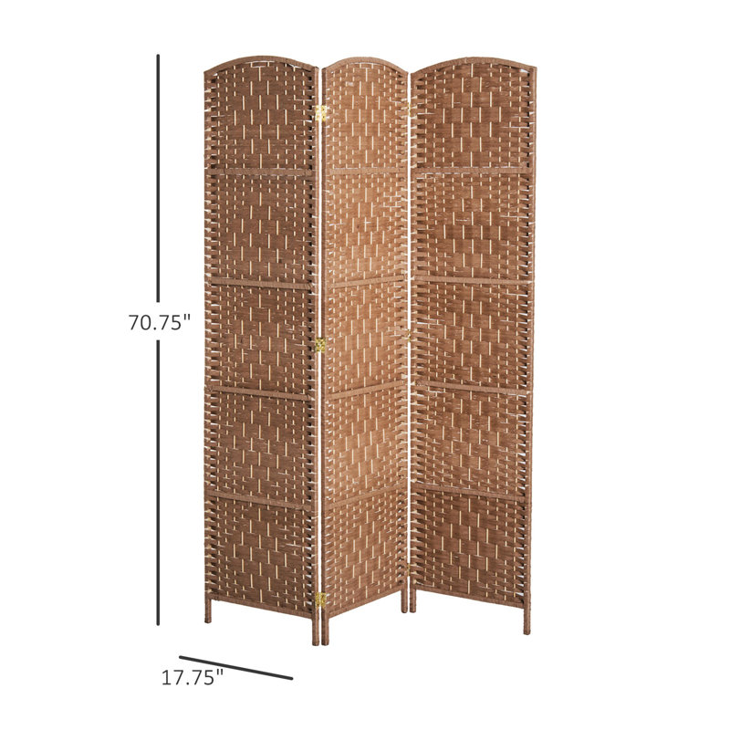 Écran d'intimité de 6 pi de hauteur - tissage naturel. Tissage artistique pour un look. 3 panneaux pliables et portatifs. Idéal petits appartements. Conception pratique de la cloison à charnières polyvalente et élégante. Facile à