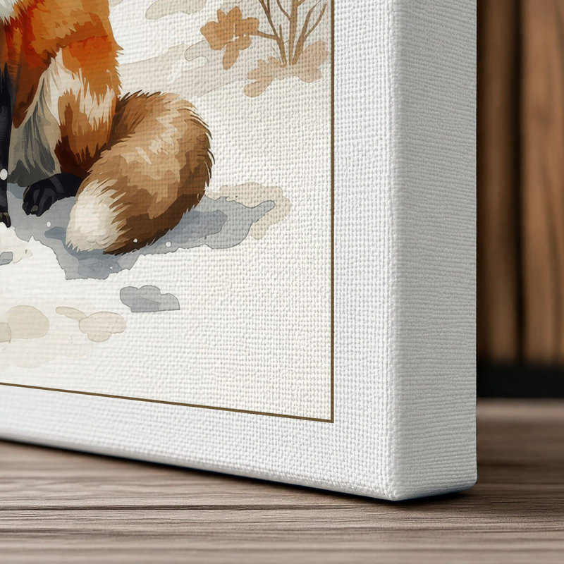Fox in Winter Scandinavian - Wrapped Canvas, 18x12 - 45.7 x 30.5 cm, White Border