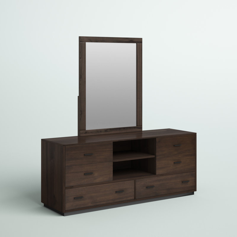 Commode double 6 tiroirs avec miroir Fantasia