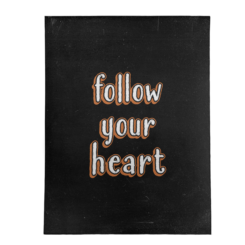 Tapis en polyester style tableau noir follow quote, Rectangle 9 pi x 12 pi