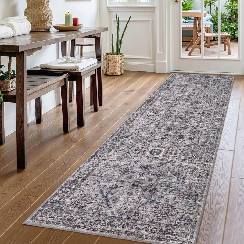 Machine Washable Rug Non-Shedding Rug for Living Room Low Pile Throw Rug Indoor Carpet Ultra-Thin Floor Cover for Bedroom Dining Room Office Playroom