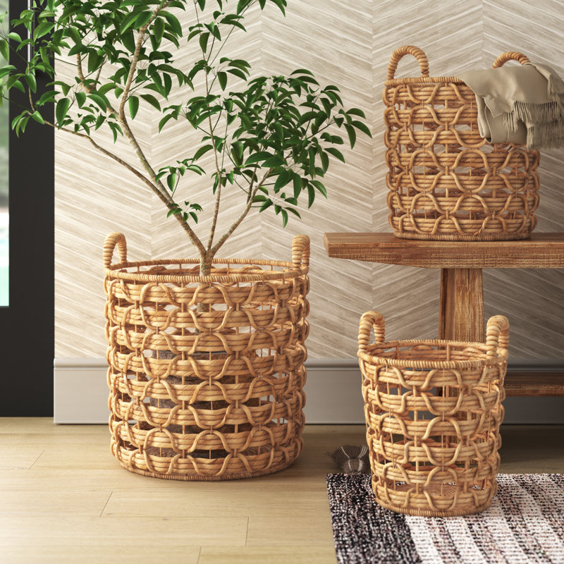 Handmade Decorative and Functional Storage Basket with Handles