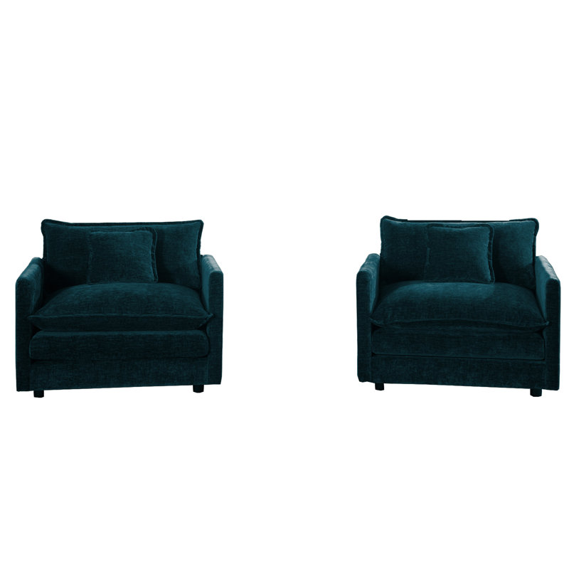 Fauteuil rembourré Corwin, Bleu