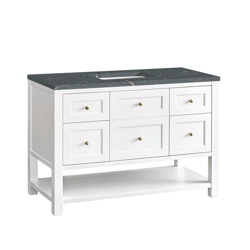 Breckenridge 48 in. Single Vanity, Bright White, Parisien Bleu, 8" Widespread