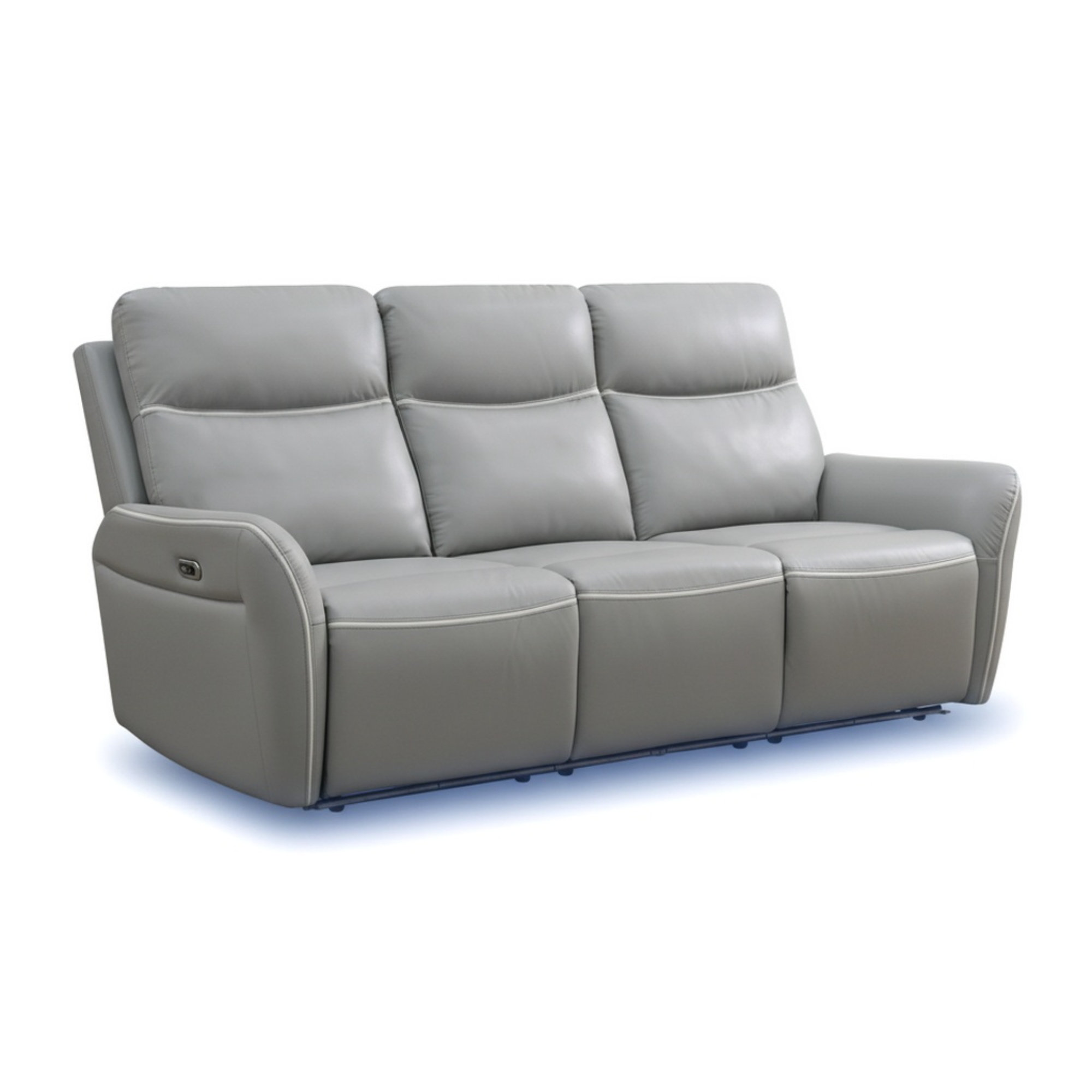 Latitude Run® Light Grey Breathable Leather Power Reclining Sofa With ...