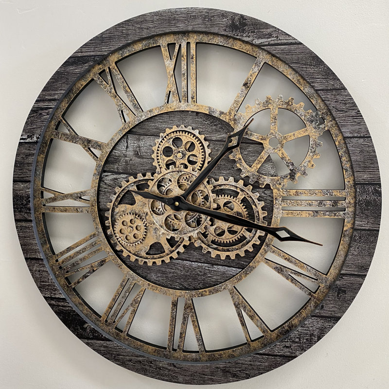 Solid Wood Wall Clock, Carbon Grey