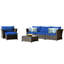 Ensemble de conversation en osier / rotin pour 4 personnes avec coussins-1074686392