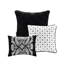 Édredon grand 7 pièces noir. Coton imprimé avec motif élaboré. . Livré avec 2 taies décoratives, 3 coussins, 1 édredon, . Lavable à la machine - Grand, noir. Imprimé. Rembourrage. Comprend un pli décoratif-121162207-121162208