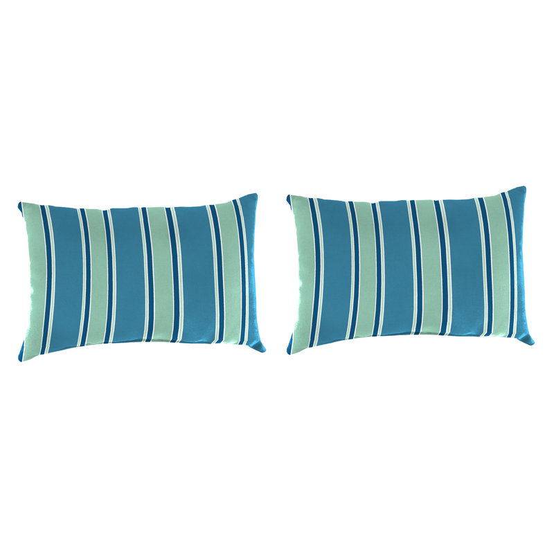 18" x 12" Outdoor Lumbar Throw Pillow, Sanders Stripe Puff