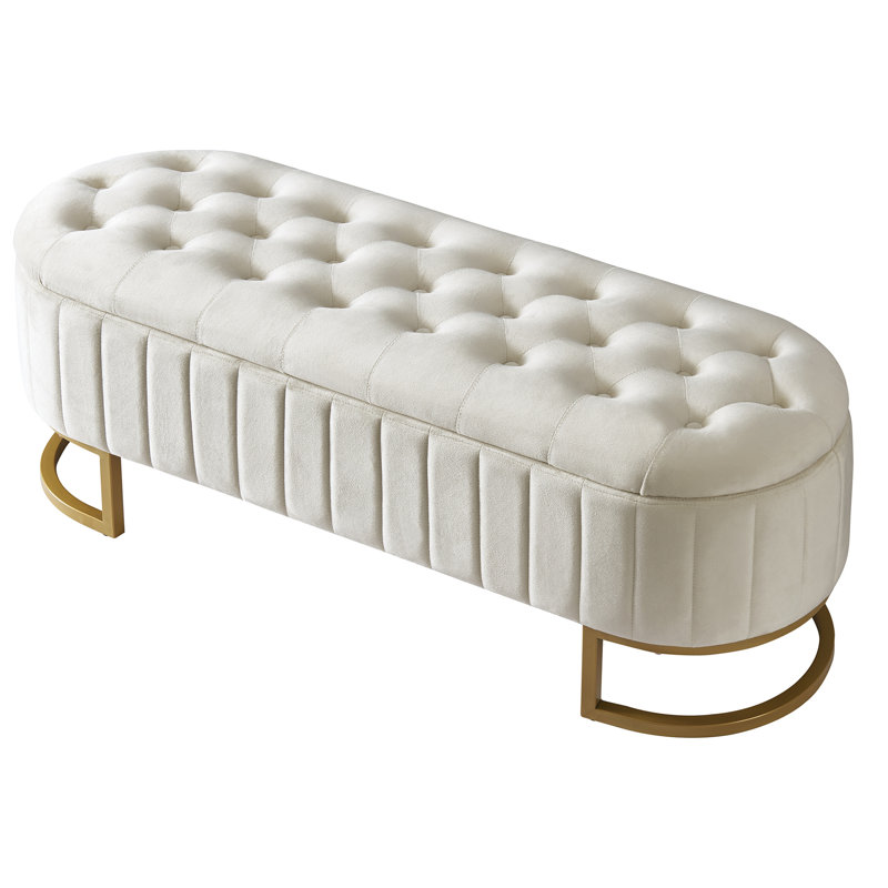 Bouton de velours beige avec compartiment de rangement pour l'organisation de la chambre à coucher et le salon, Beige