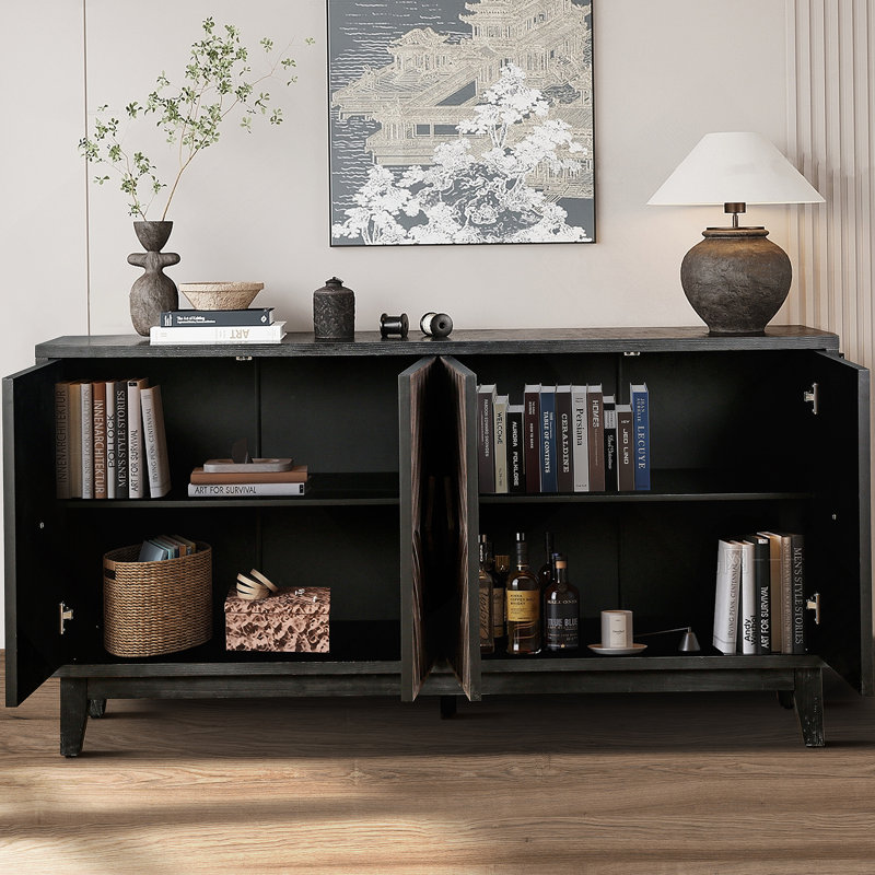 Crédence de style armoire Mid Mid Century, Brun antique