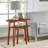Amarius Nesting End Tables, Set of 2, Mid-Century Modern Triangular Design, Space-Saving Accent Side Tables, Warm Chestnut Finish, 24 in. Width
