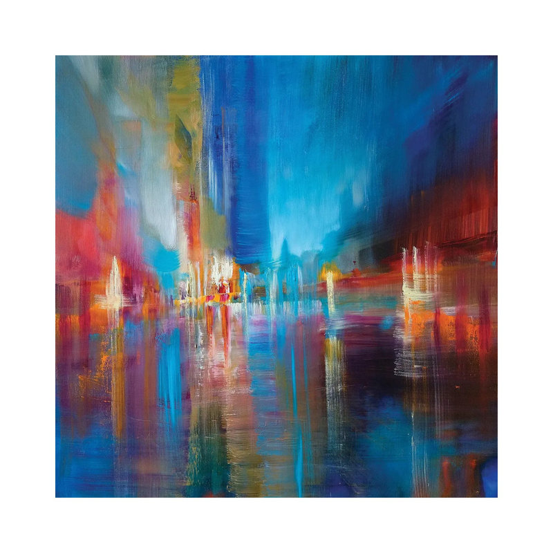 The Lake by Annette Schmucker - Painting on Canvas, 30.48 cm H x 30.48 cm W, Wrapped Canvas