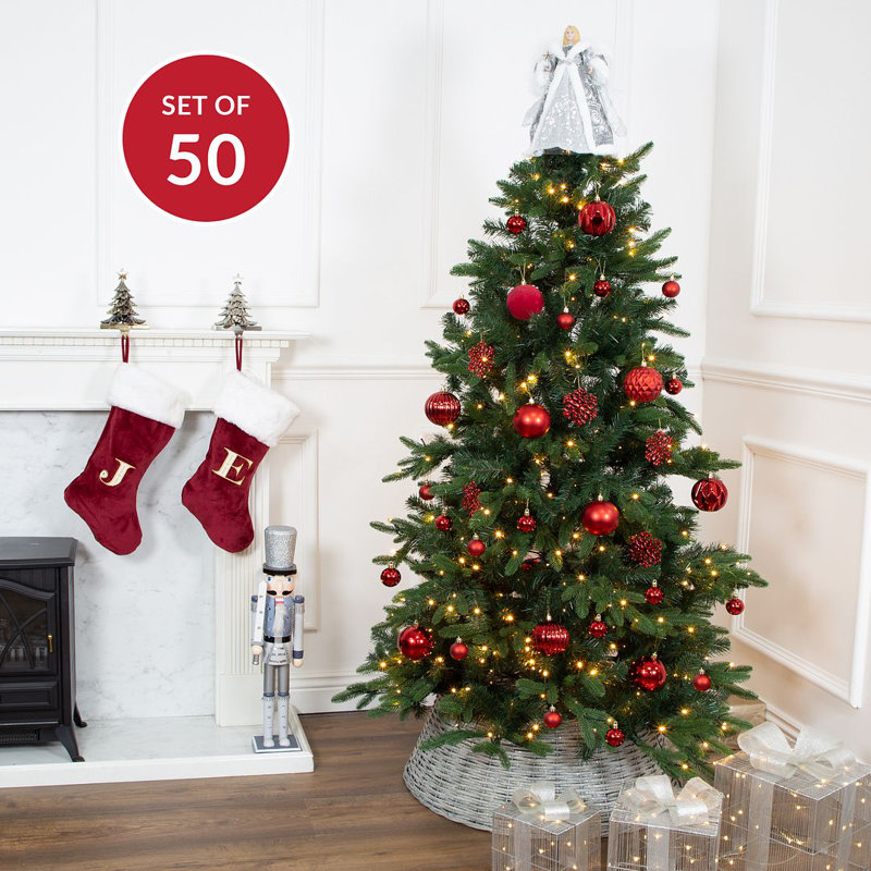 41cm Solid Colour Shatterproof Bauble, Red