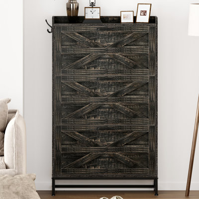 Armoire à chaussures grise - convient aux couloirs d'entrée pour vestibule organisé