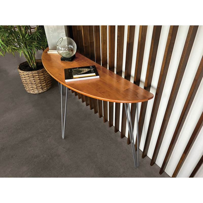 Sage Demilune Sofa Table With Metal Legs