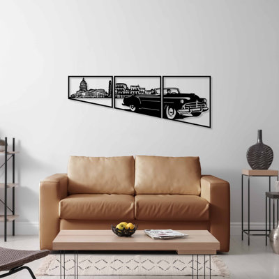 Decorative Metal Wall Accessory Set (3 Pieces), Black | Includes 10.2 x 14.6 in, 13.8 x 15.4 in, and 16.9 x 15.7 in | Durable 1.5 mm Metal Body | Perfect for Home Decor, Office Spaces & Modern Aesthetics