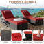 Outdoor Chaise Lounge Set of 2, 5-Position Adjustable PE Wicker Sun Loungers with Thick Quick-Dry Cushions for Poolside Patio Backyard, Gray-860401103