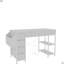 Bureau d'ordinateur 47 po avec prise de courant, bureau d'écriture, bureau à domicile, coiffeuse avec 7 tiroirs en tissu, grande poche latérale, blanc-1699791159