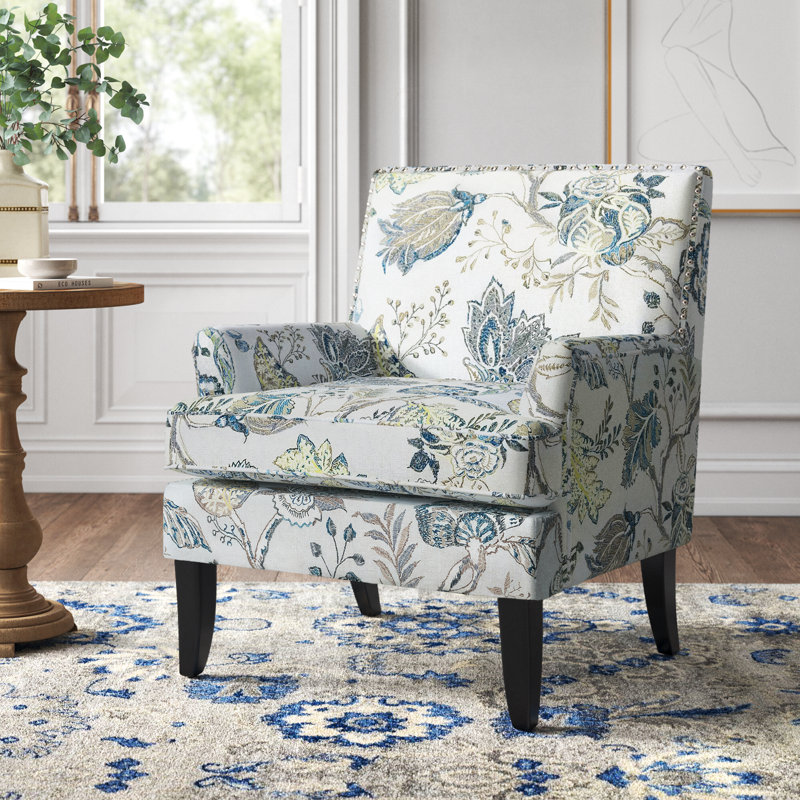 Fauteuil Aguilar, Motif floral bleus multiples