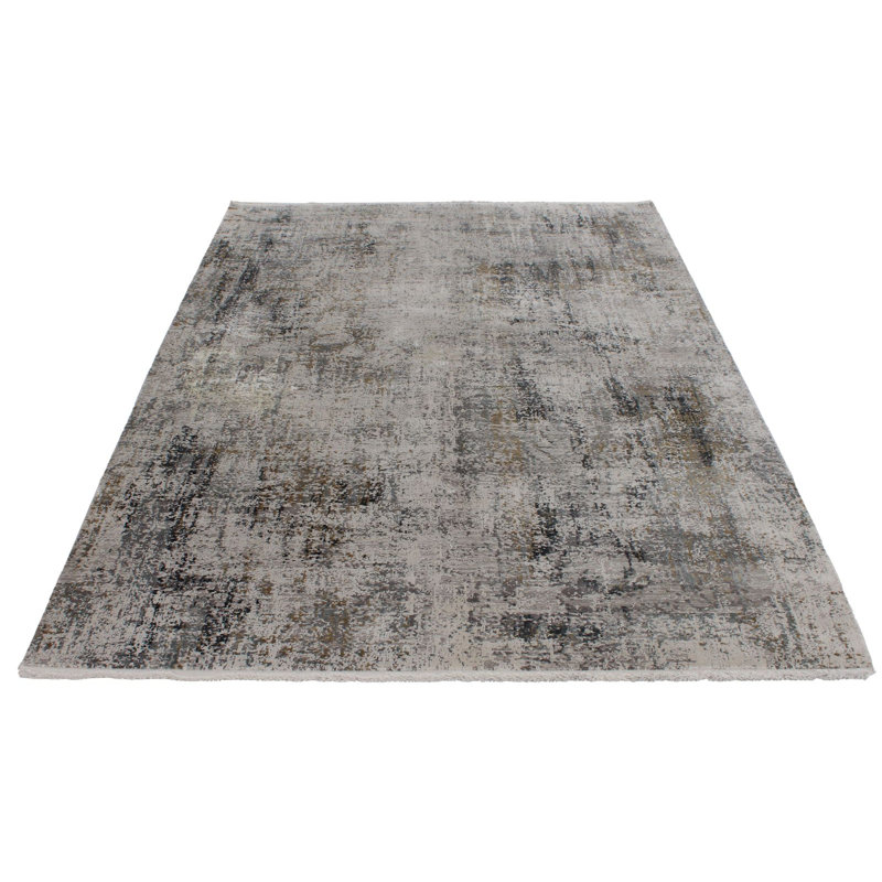 Tapis turc gris et doré 5x8