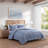 Tommy Hilfiger Classic Texture Cotton Chambray Blue Comforter Set-113930718-113930719