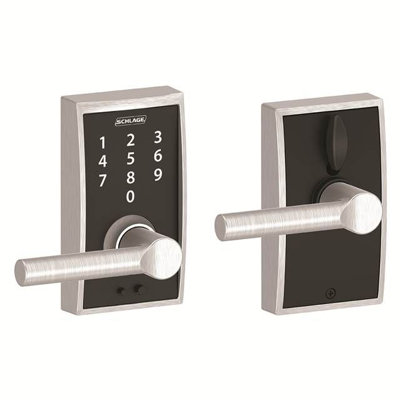 Schlage Touch Keyless Touchscreen Lever with Century Trim and Broadway Lever