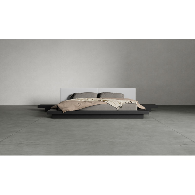 Upholstered Storage Bed, King, Wenge/Pearl Gray Fabric